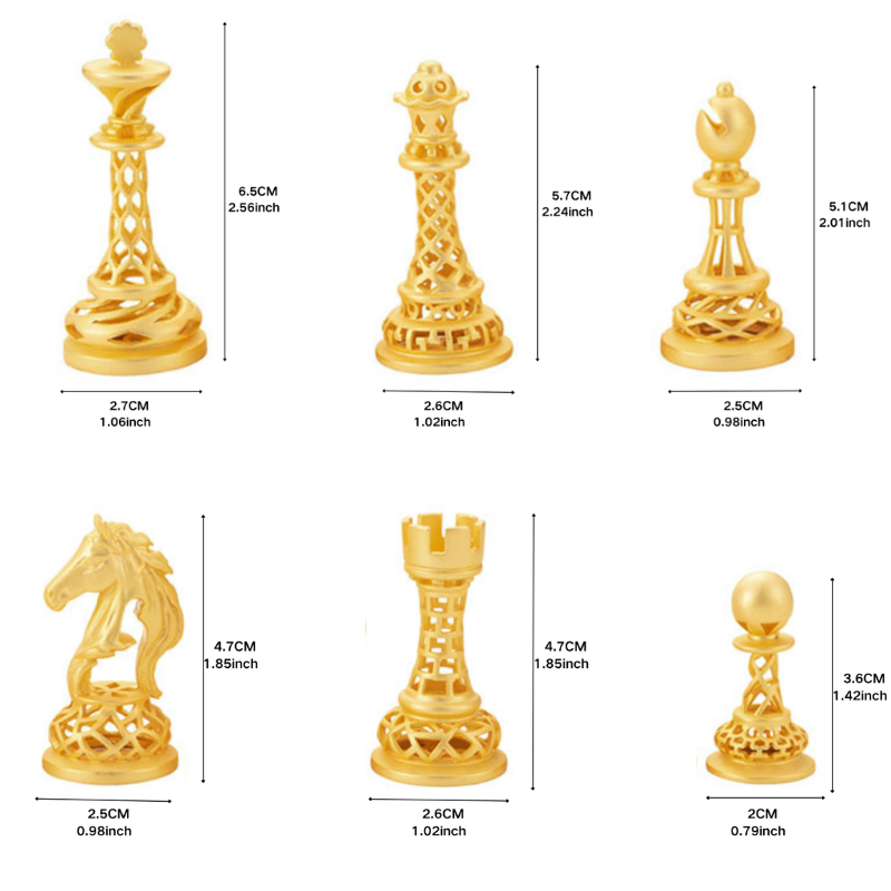 Antique Bronze & Silver Hollow Carved Brass Chess Set for Luxury Tabletop Decor and Tournament Play