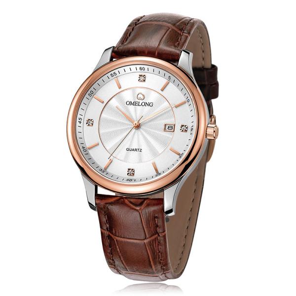 Calendar Function Quartz Stainless Steel Watch Water Resistant , 2 Year Battery Life