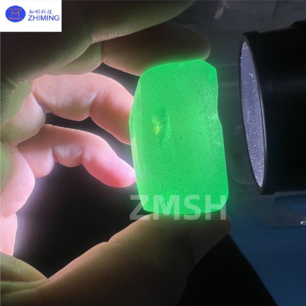 ​​Lab-Grown Fancy Colored Sapphire Rough in Green for Jewelry Applications​​