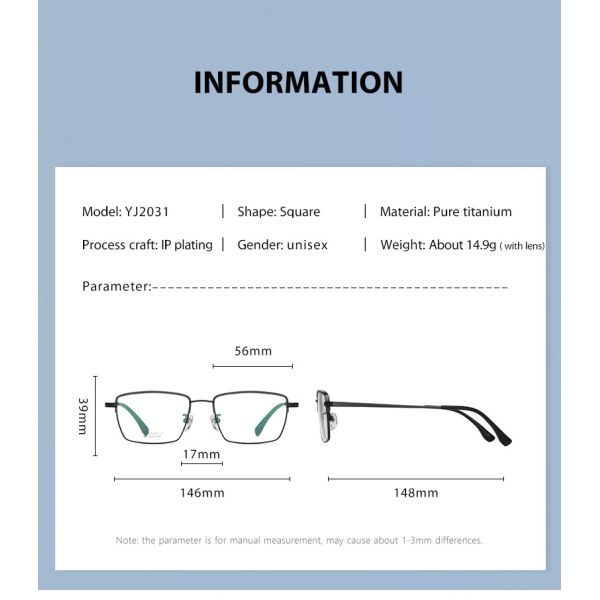Ultra Light Mens Titanium Glasses Business Moderate Size OEM