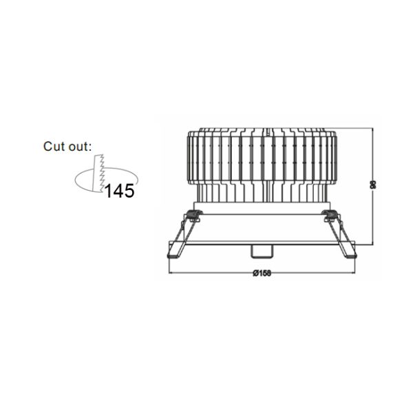 УДАР 50w высокоинтенсивного потока белый водить вниз с света RAL9003 вел коммерчески Downlights