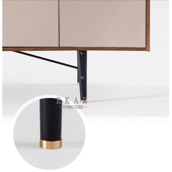Dining Room French Design 4 Door Metal Base Wooden Modern Sideboard