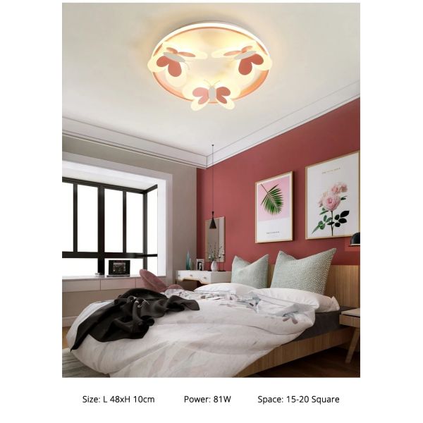 girl bedroom lamp Indoor Study Salon Creative Decorative pink Butterfly ceiling lamp(WH-MA-301)