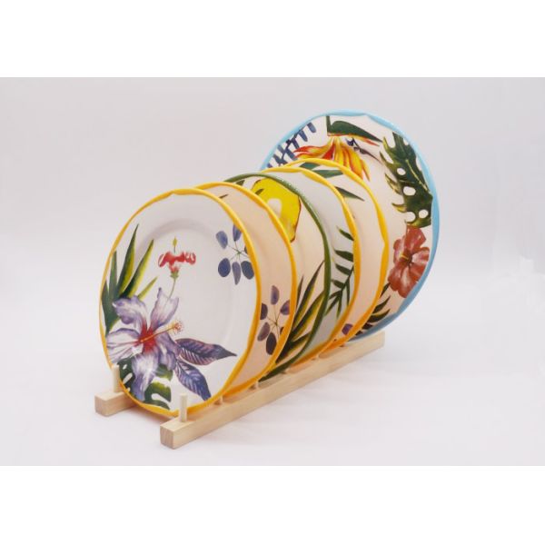 Customized Ceramic Dinner Plates , Flower Decal 8 Inch 10 Inch Dinner Plates