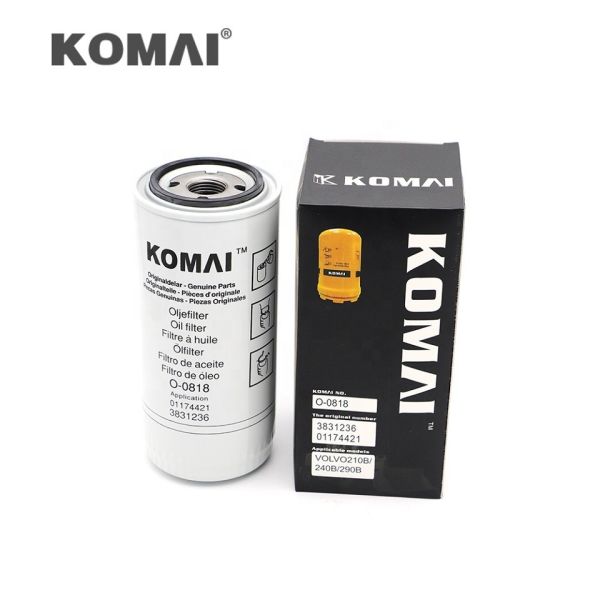 Komai Filtro de aceite de motor de venta caliente personalizado 3831236 01174421 234486 para EC240B/290B EC210B