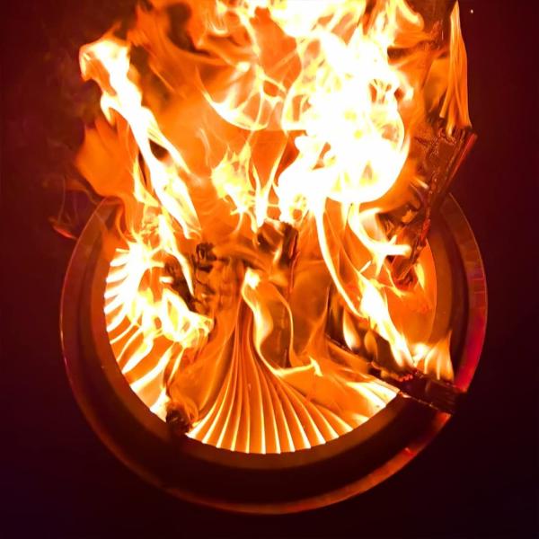 COOZOOM 15'' Portable Smokeless Fire Pit With Stand Stainless Steel Bonfire Stove
