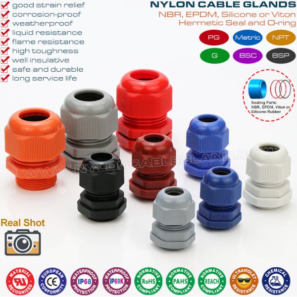Non-Armoured Plastic BSC Cable Glands, IP68 Waterproof Nylon Cable Strain Relief Fittings for Junction Box Non-Armoured Plastic BSC Cable Glands, IP68 Waterproof Nylon Cable Strain Relief Fittings for Junction Box