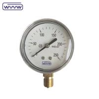 63mm 100mm 150mm Capsule Pressure Gauge With Black Steel Or Stainless Steel Case And Aluminum Black Pointer