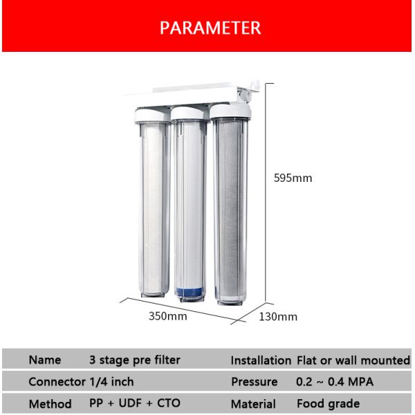 Transparent Filter Bottle Anti-Explosion Compression Resistance Water Filter Housing