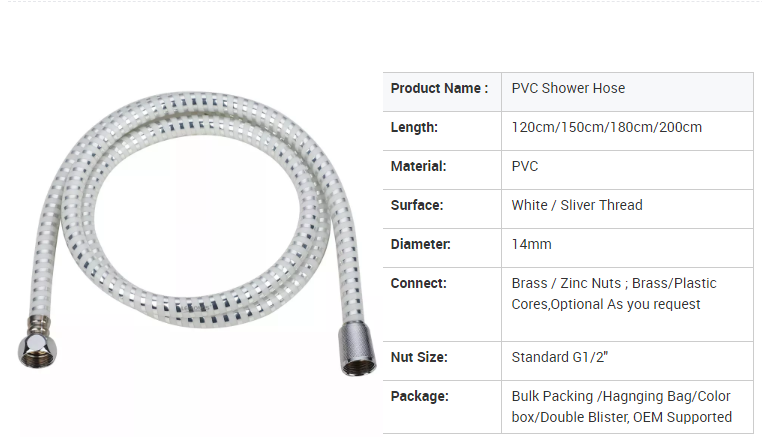 Fabricación de tubos de ducha de PVC de alta presión con diseño moderno