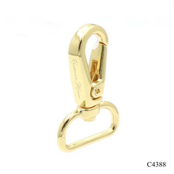 Durable Bag Accessories Metal Swivel Snap Hooks with Custom Laser Logo Metal Keychain Clip
