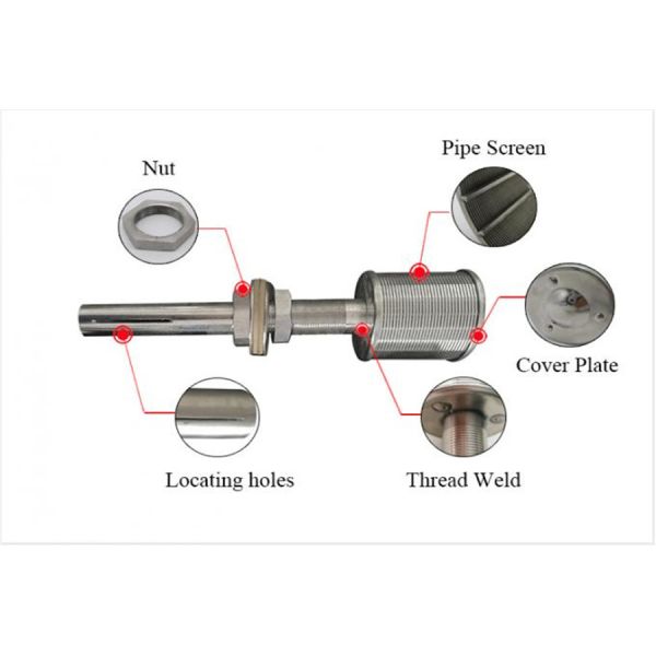 2Ton Long Neck SS316L Johnson Wire Wrapped Screen Nozzle with NPT threaded