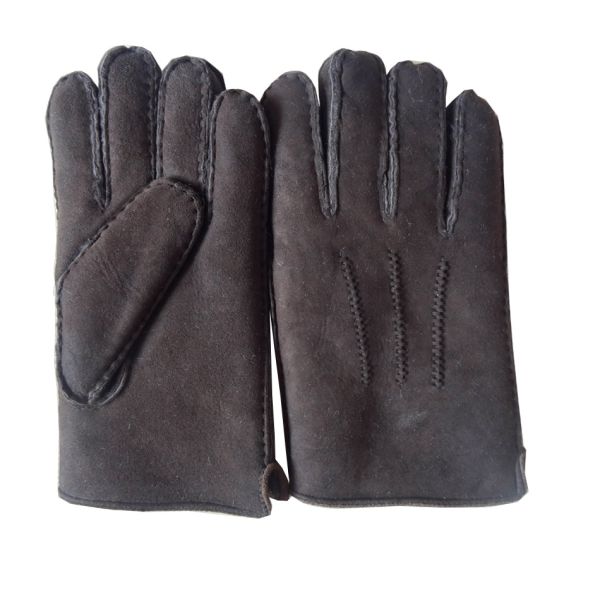 Winter Natural New Zealand Curly Slink Lamb Fur Men Gloves
