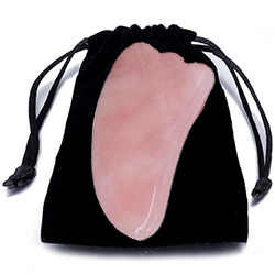 Natural Rose Quartz Gua-Sha Tool Wave Shape Massage Therapy with Engrave Logo