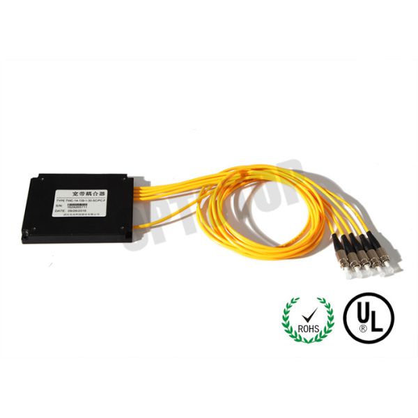 4.3~21.5dB Fiber Optic PLC Splitter 1 X 4 ABS Box For CATV Networks