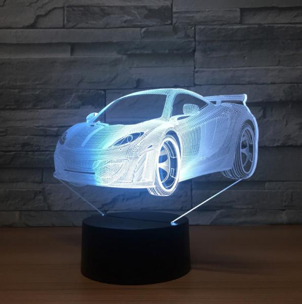 Racing Car 3D Night Light 7 Colors Change with Remote Control As Christmas Gifts For Baby Room Decoration