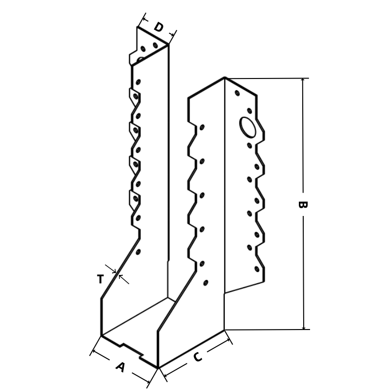 JH45190 Joist Hanger Gal 45mm x 180mm x 1.0mm - 30 Bulk Pack G300-Z275 45x190 Joist Hanger
