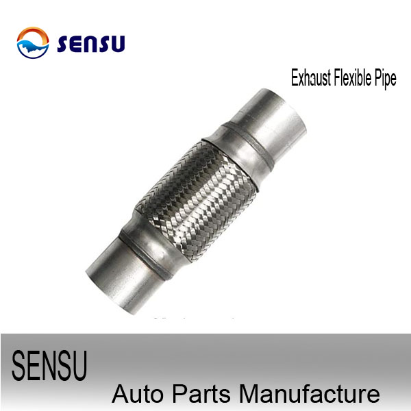 SS202 Braided Stainless Steel Exhaust Flex Pipe For Engine Parts Reduce Noise