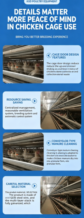 Hot-dip Galvanized Small Tier Layer Cages Easy Manure Removal  Customized service