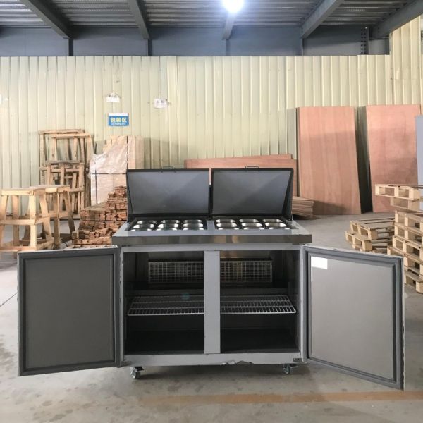 SS201 SS304 Refrigerated Sandwich Prep Table 2 Doors Air Cooling