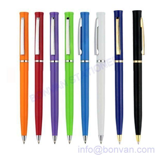 twist plastic ball pen,twist advertising pen,slim style twist promotional pen