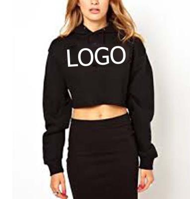 Mix Size Printed  Womens Fleece Pullover , Sexy Oversized Cropped Hoodie