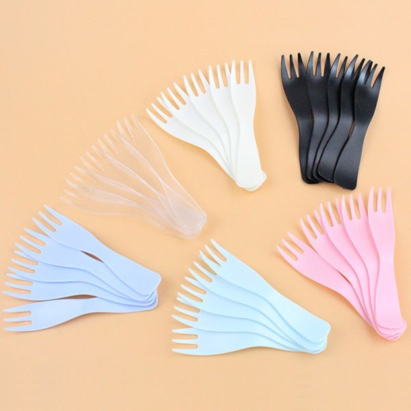 Straight Style Disposable Plastic Cake Fork for Fruit Dim Sum and Other Foods