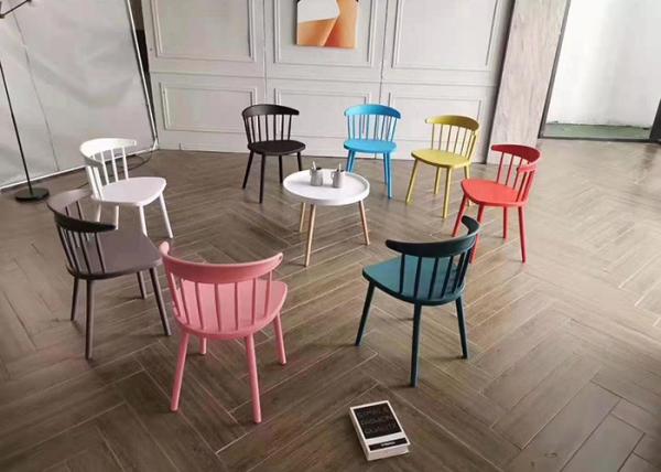 Windsor Pink Plastic Dining Chairs 45cm 77cm Curved Backrest