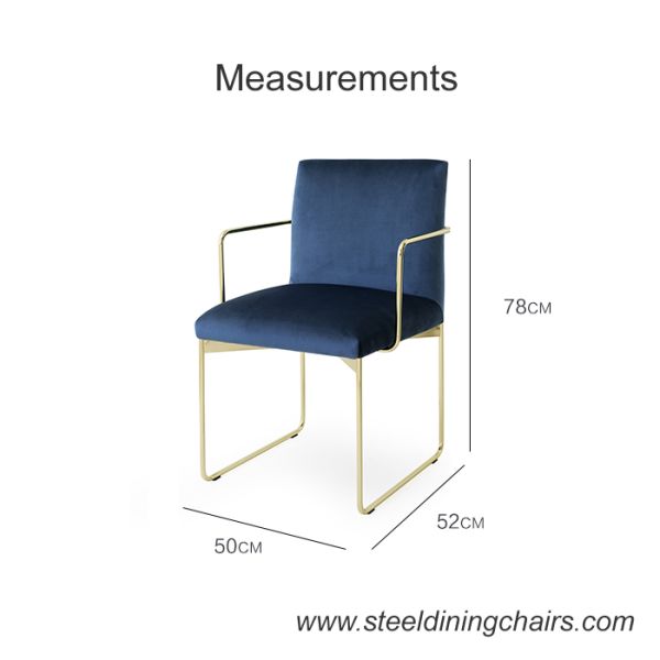 520mm 780mm Metal Upholstered Dining Chairs