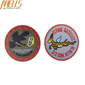 Soft PVC Rubber Morale Patches Customized Size Adhesive Back Backing