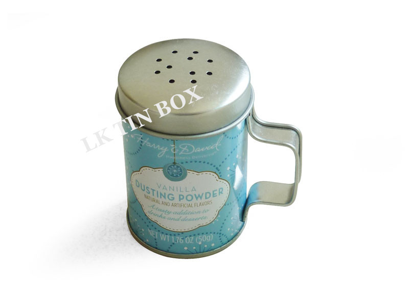 CMYK  Sugar Storage Container Metal Tin Box With Embossing On Lid
