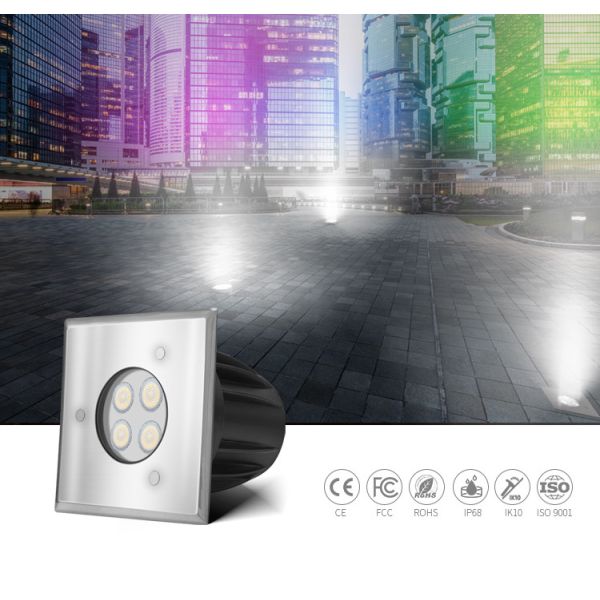 Flat IP68 outdoor inground lighting Waterproof 5W Decorative Parking Lot Lights