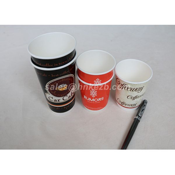 Food Grade Personalized Disposable Paper Cups Double Wall For Hot / Cold Drinks