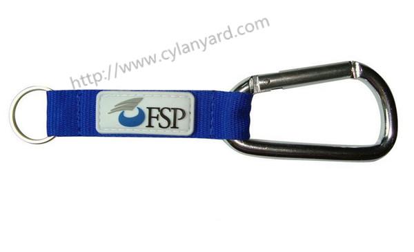 Aluminum Carabiner mountaineer short strap lanyard, metal carabiner wrist lanyards,