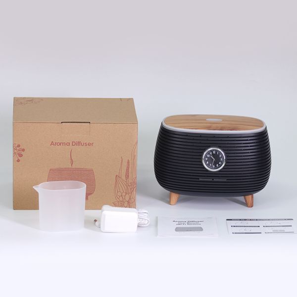 New Design Smart Bedside Decoration Ultrasonic Cool Mist Humidifier Essential Oil Aroma Diffuser With Speaker and Clock