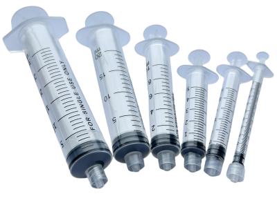 Disposable Sterile Hypodermic Syringe Transparent Plastic With Needle EO Sterilized