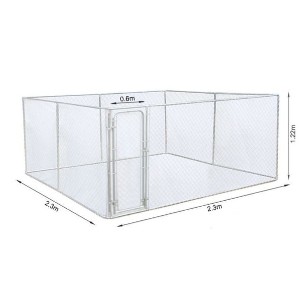 2.3x2.3x1.22M Thick Hot Galvanized Fence Big Dog Kennel/Animal Run/Metal Run/Pet house/Outdoor Exercise Cage