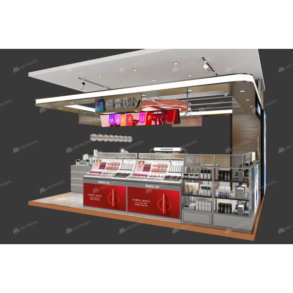 BKC025 Customized Cosmetic Kiosk Mall Space-Saving Beauty Kiosk Design for Makeup Store Interior Design
