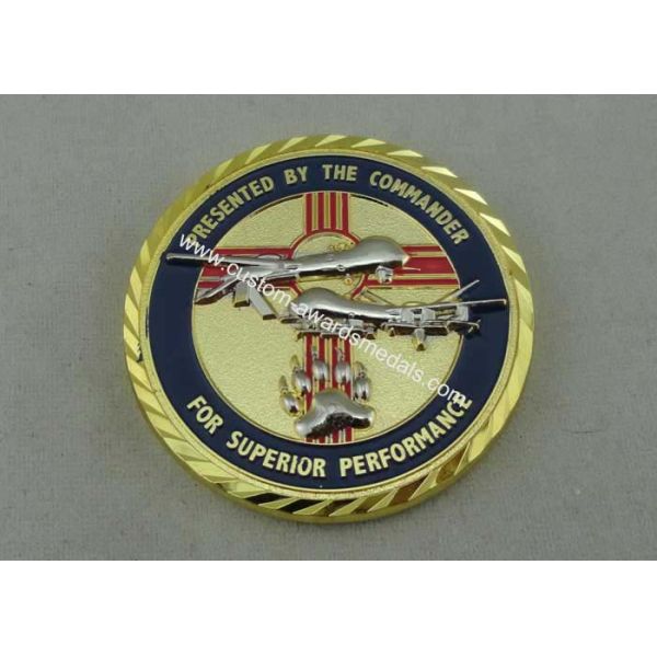 Superior Performance Personalized Coins , Copper Stamped Gold /  Nickel Plating Diamond Edge