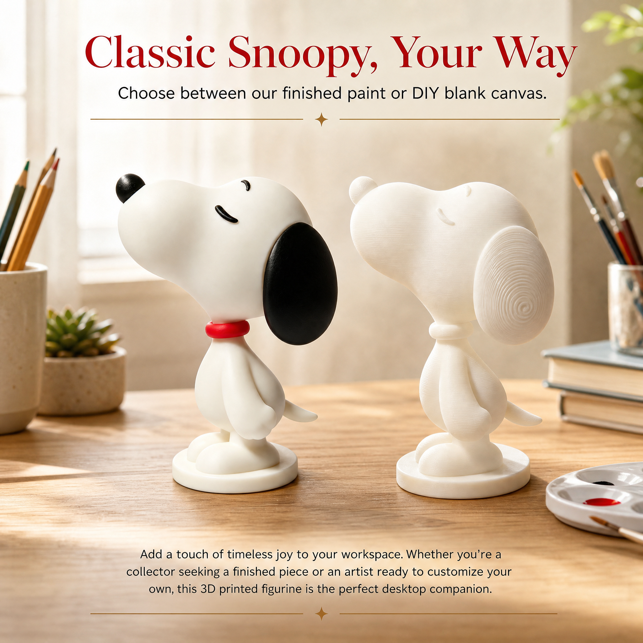 Cute 3D Printed Toys Desktop Matte Glossy Display Snoopy Mini Figure