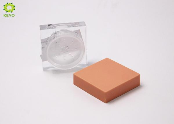 Square Plastic Empty Cosmetic Containers / Loose Powder Packaging Jar With Sifter