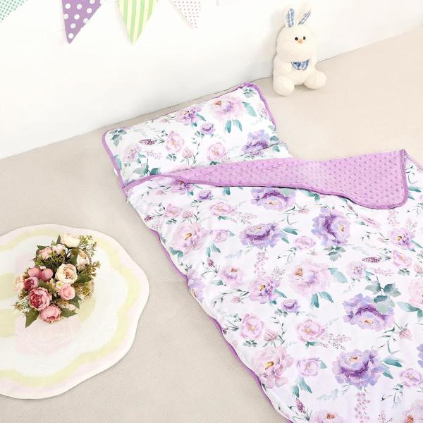 Polyester Comfortable Kindergarten Sleep Mat Nap Pads For Preschool With Detachable Blanket