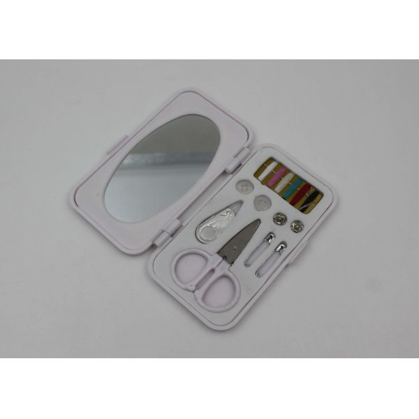 Plastic Rectangle Mini Sewing Kit Set With Mirror For Household CE ROHS