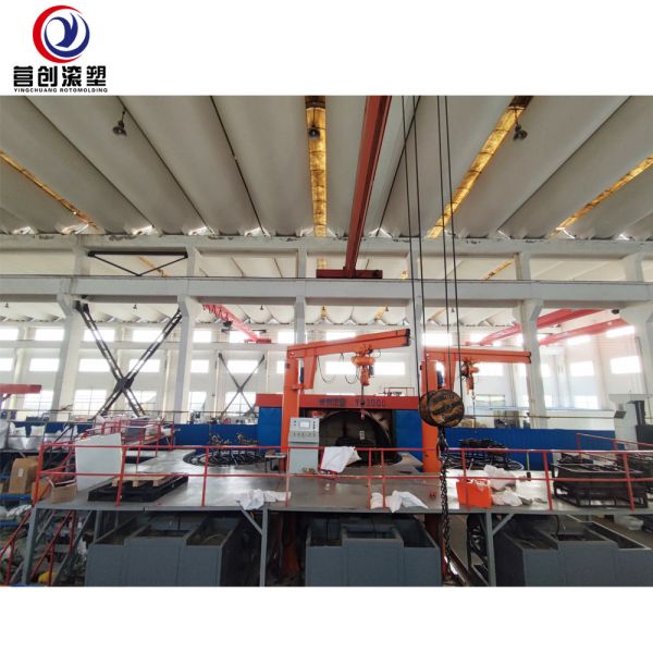 YINGCHUANG 42KW Heavy Duty Bi-Axial Shuttle Rotomolding Machine, 20T Weight Plastic Bucket & LLDPE Water Tank Making Rotational Molding Equipment