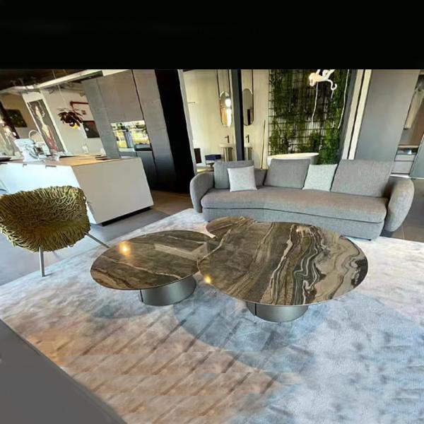 Mystic Trio Marble Ceramic Coffee Table  380mm Height Sophisticated
