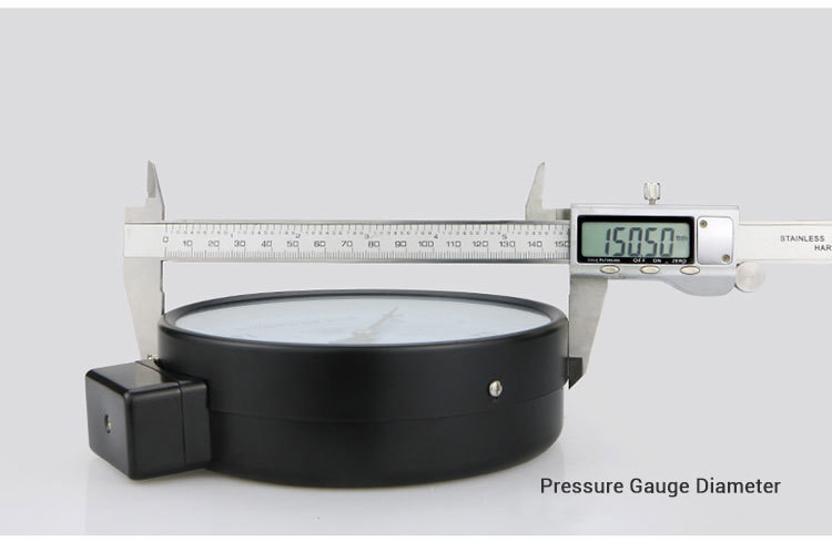 150mm 60bar 1.6% Bottom Connection Pressure Gauge with Remote Resistance Manometer