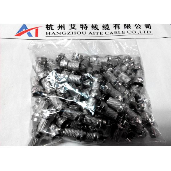 Nickel Plated Twist On Coax Connector 18mm For RG59 RG6(5C-FB) CATV Adaptor