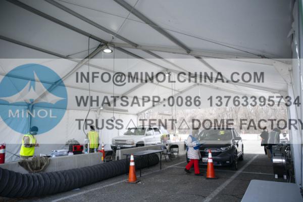 One Lane Drive Hospital Tent Through Coronavirus Screening Facility