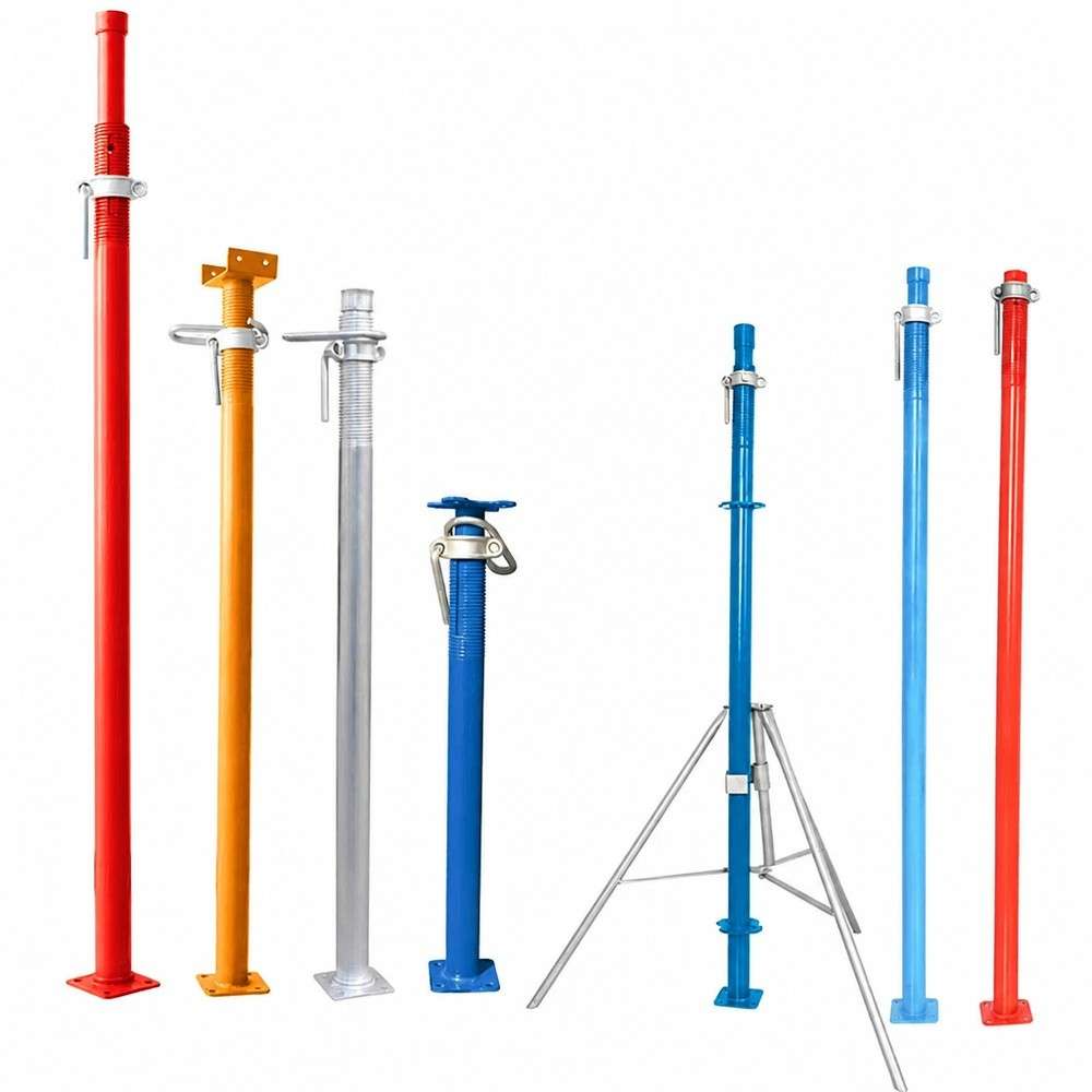 Adjustable Scaffolding Steel Prop with Secure Hook Locking System and 10kN - 35kN Load Capacity for Precision 50mm Hole Spacing