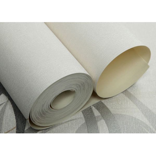 Embossed Asian Inspired Wallpaper , Leaf Pattern Washable Vinyl Wall Coverings